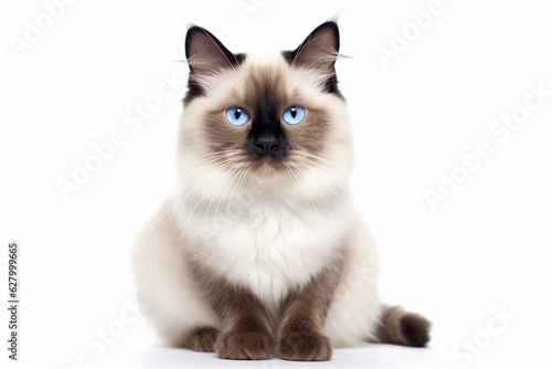 cat in front of white background