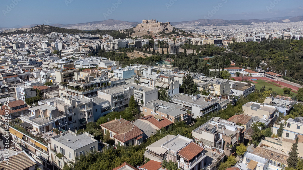 Aerial shot of Athens 