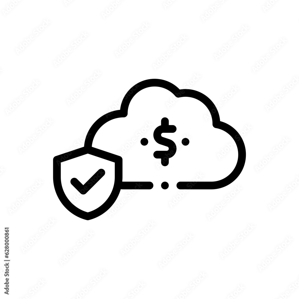 cloud data line icon cloud data line icon
