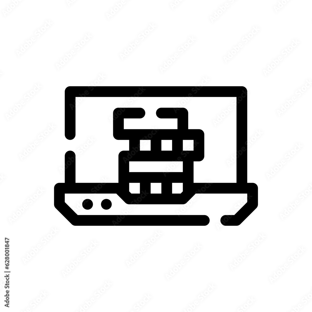 Fototapeta premium laptop line icon