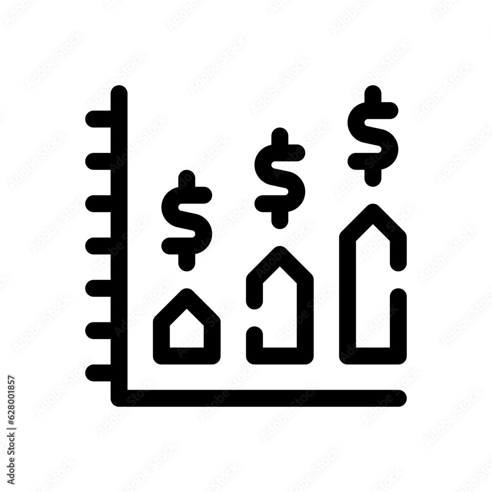 bar graph line icon bar graph line icon