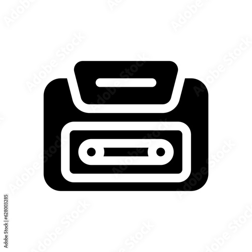 cassette glyph icon