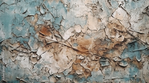 Old wall with peeled plaster background. Generative Ai