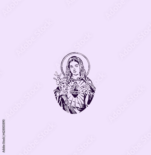 HIGH QUALITY MOTHER MARIA VECTOR FOR HOME WALL DESIGN, T-shirts and tattoos