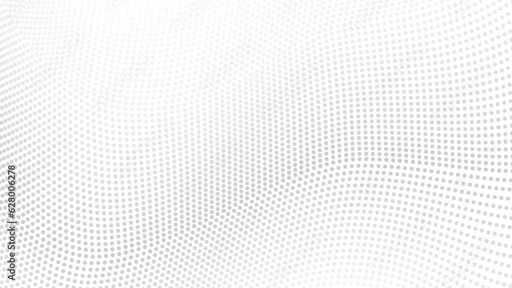 Abstract vector background. Light grey dots on white backdrop. Geometric texture