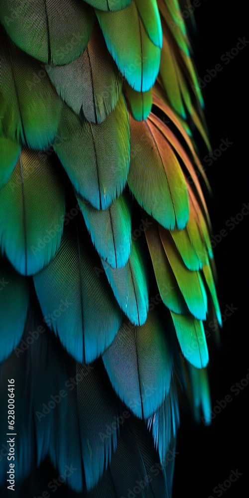 Obraz premium Colorful parrot feathers background