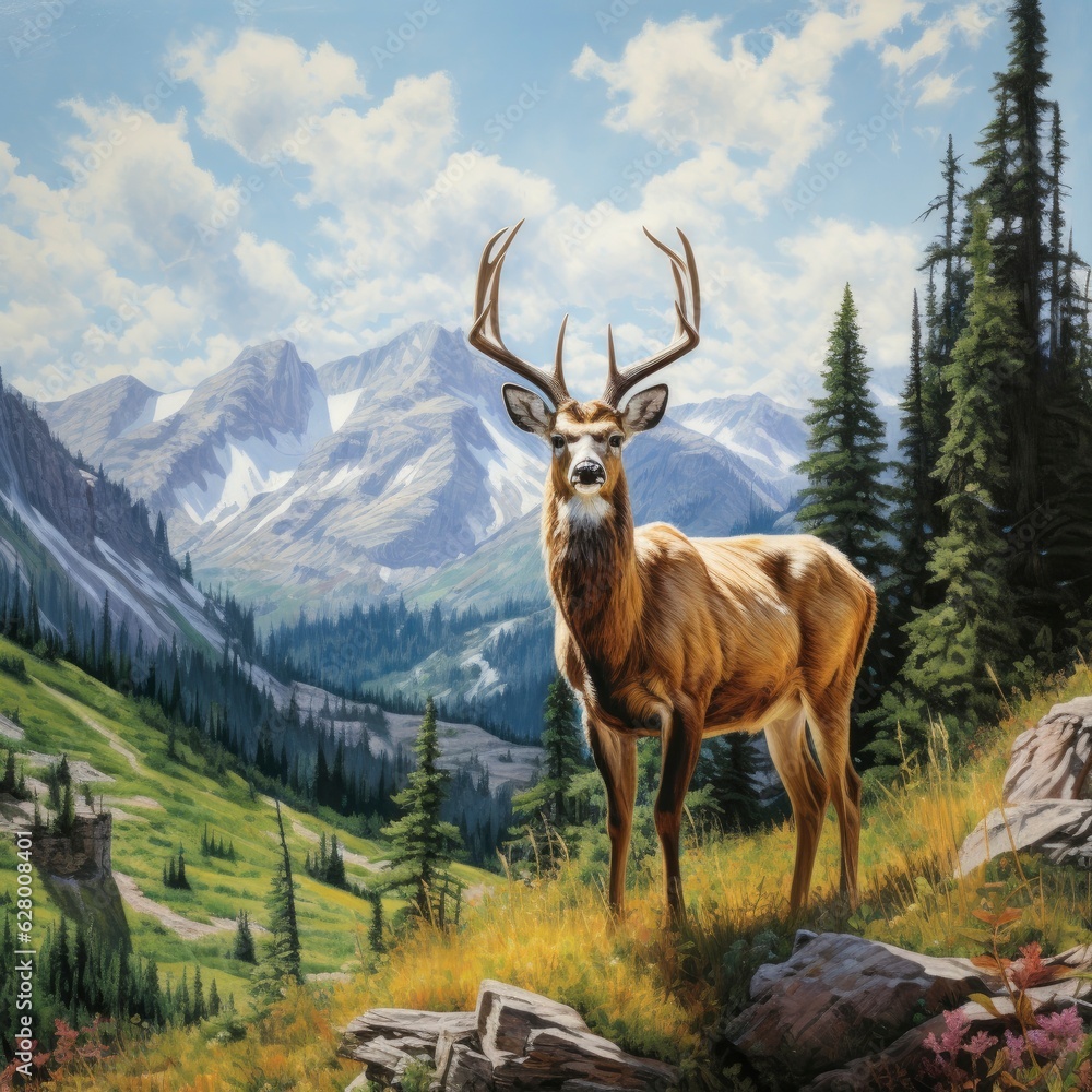 Obraz premium Nature's Treasures: Captivating Landscapes and Wildlife. Generative AI
