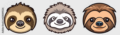 Cute Sloth head illustration Portfolio