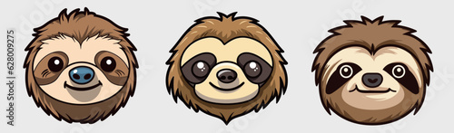 Cute Sloth head illustration Portfolio