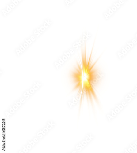 The edge of a golden solar eclipse on transparent background. Golden eclipse for product advertising  natural phenomena  horror concept and others. PNG.
