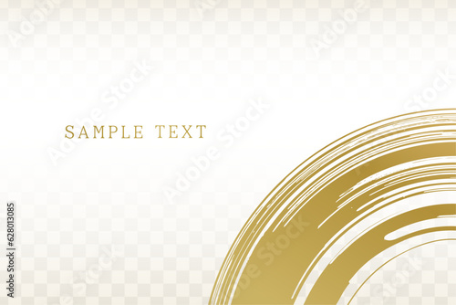 筆で描いた金色の円の和風背景素材