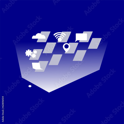 Futuristic circuit. Motion graphics for abstract data center, server, internet, speed. Futuristic HUD tunnel.technology and background,business,trade and connection.technology vector.
