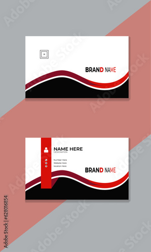 Red with black  color modern business card design, ready for you.