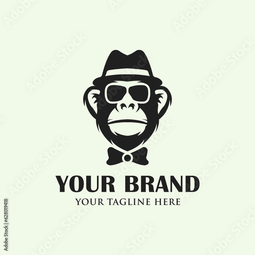 Mafia monkey logo vector illustration