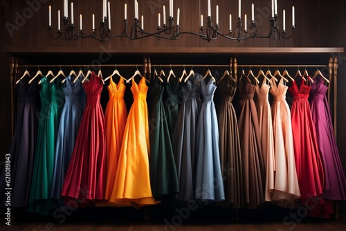 Women's Luxury Formal Dresses in Various Colors. AI