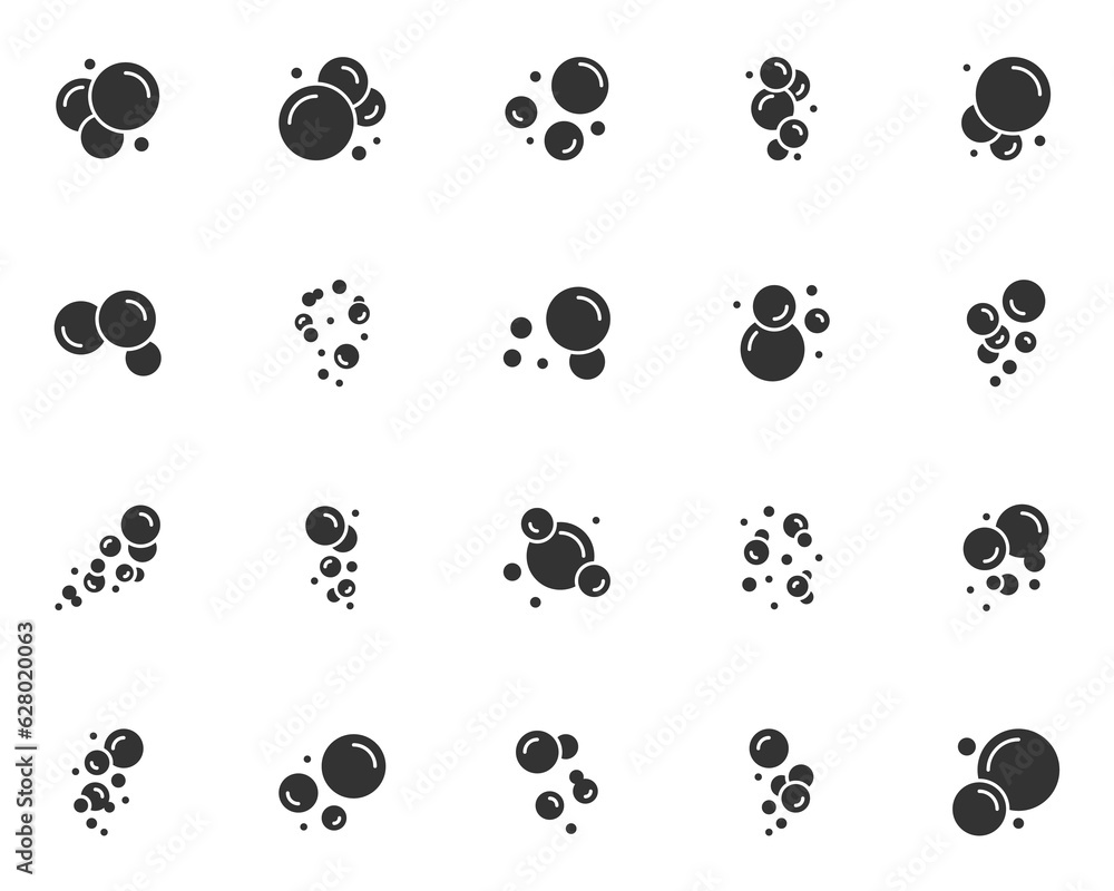 set of bubble icons, foam set of bubble icons, foam