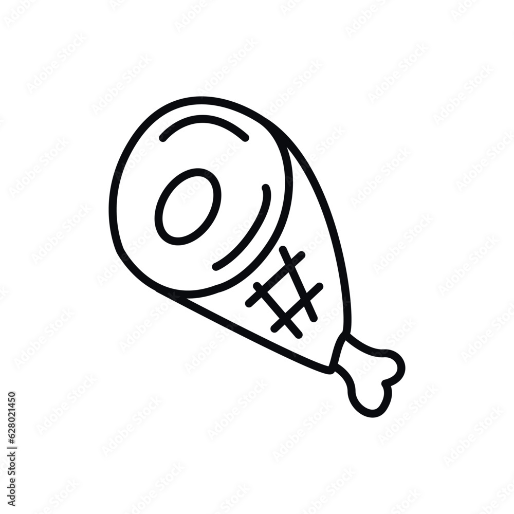 Meat icon. Editable line. Vector. EPS 10. Meat icon. Editable line. Vector. EPS 10.