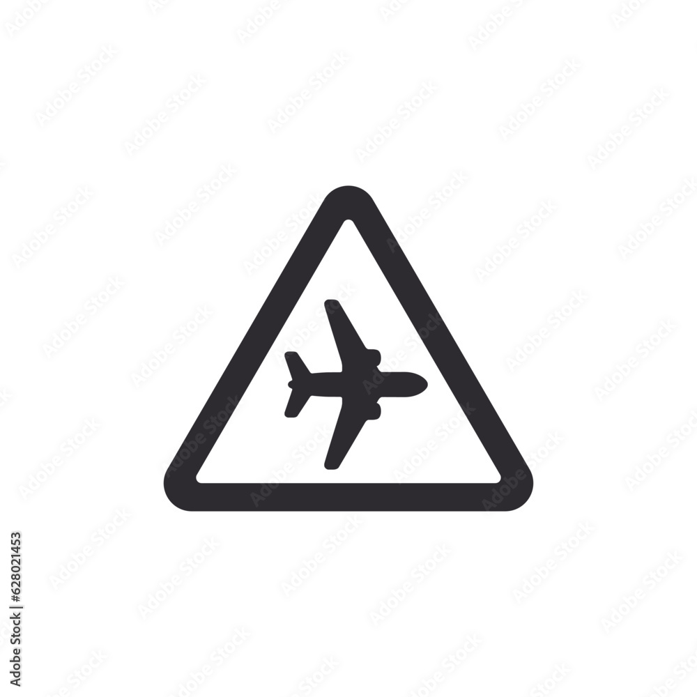 Danger warning icon. Danger warning. Risk sign. Information sign. Alert sign. Alarm sign. Triangle. Notice icon. Notification mark. Airplane icon. Airport icon. Flight zone. Flying warning. Jet plane Danger warning icon. Danger warning. Risk sign. Information sign. Alert sign. Alarm sign. Triangle. Notice icon. Notification mark. Airplane icon. Airport icon. Flight zone. Flying warning. Jet plane