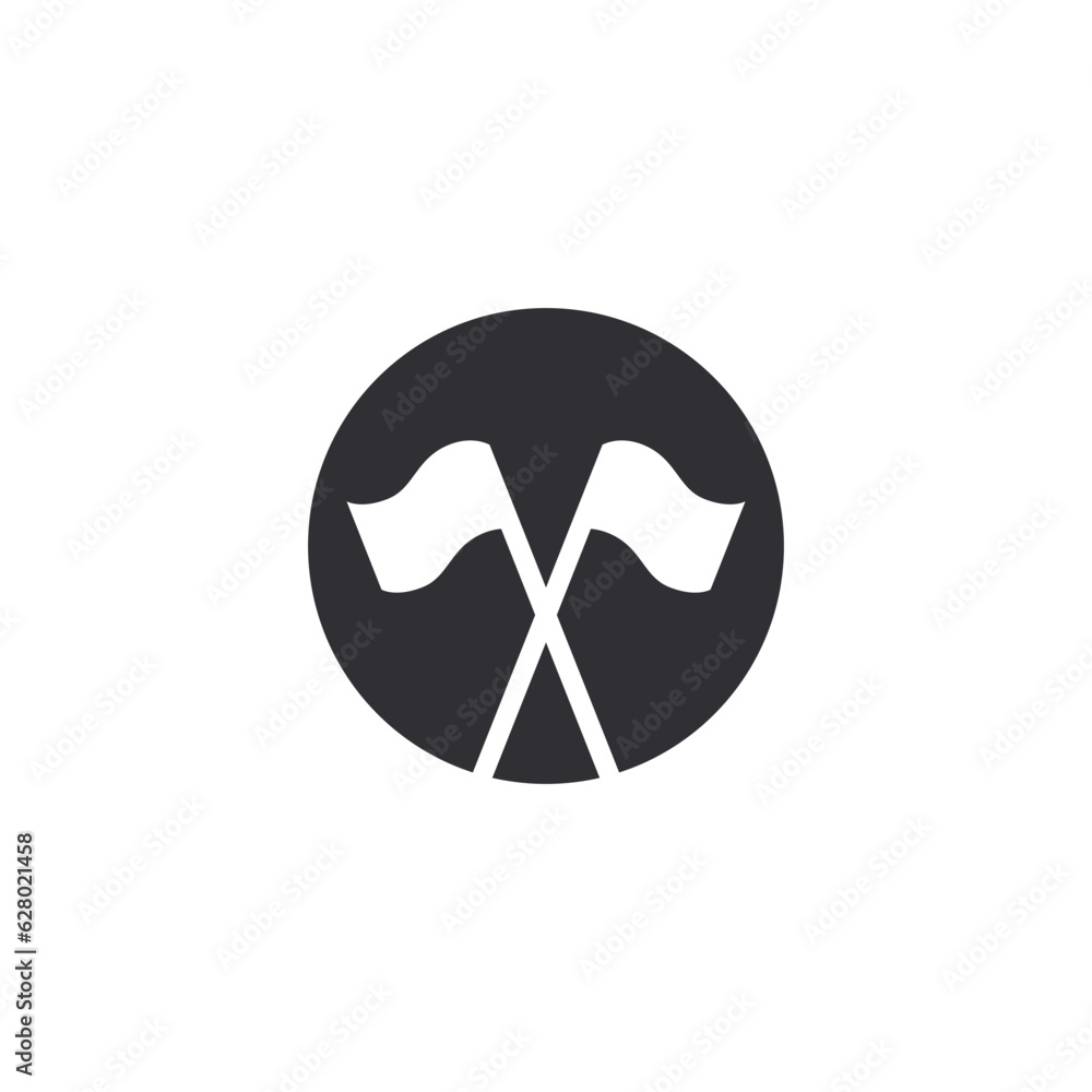Flag icon. Racing sign. Start icon. Checkered racing flag. Chequered