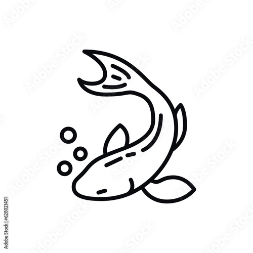 Fish icon. Editable line. Vector. EPS 10.