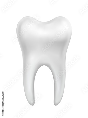 White beautiful shiny tooth illustration isolated on transparent background