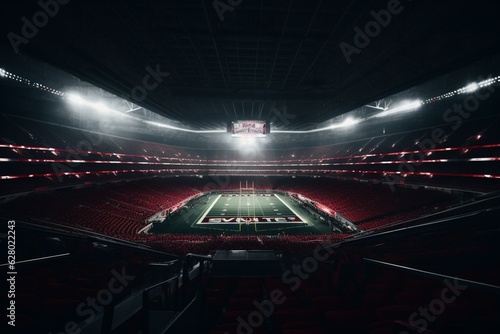 Inside American football arena. Generative AI