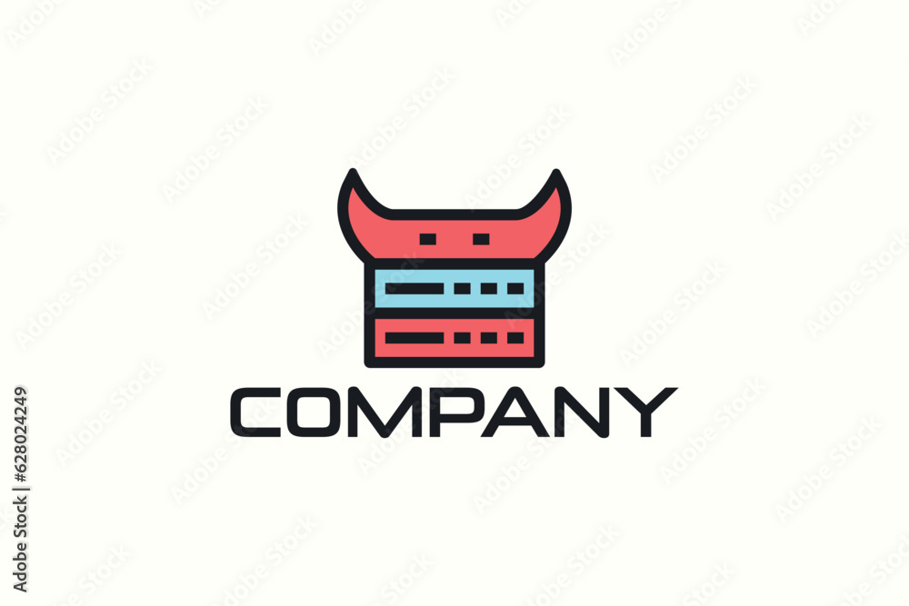 Obraz premium Networking Server Logo Design - Technology Logo Design