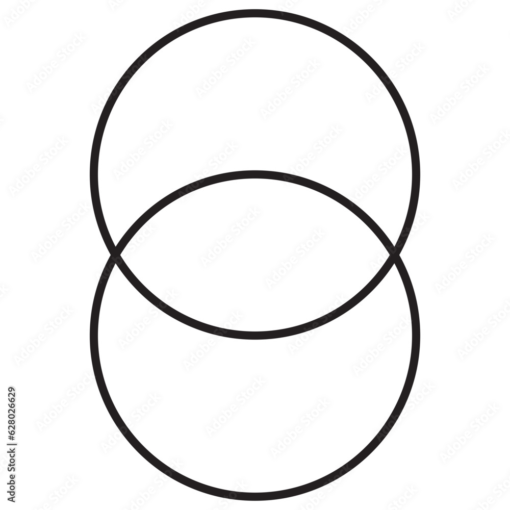 Geometric shape circle element black and white clip