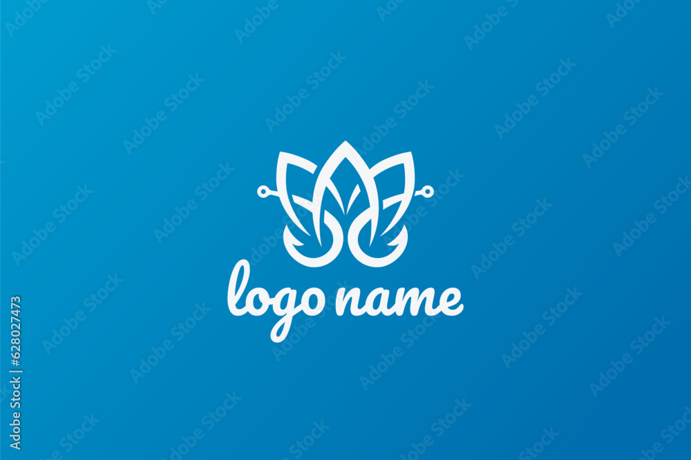 Hook Logo Design - Lotus Logo Design Template Hook Logo Design - Lotus Logo Design Template