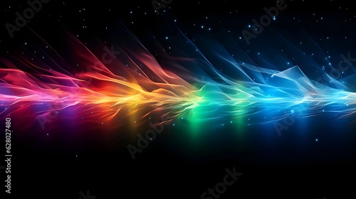 Photographie Colorful lightning spectrum lights with black background