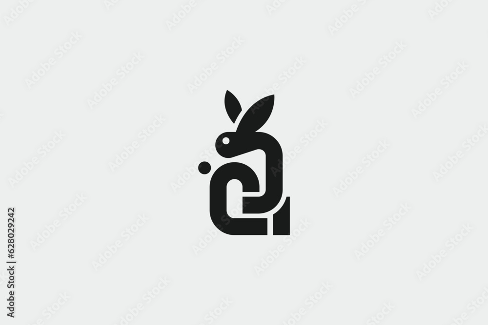 Obraz premium Bunny Logo Design Template - Rabbit Logo Design Template