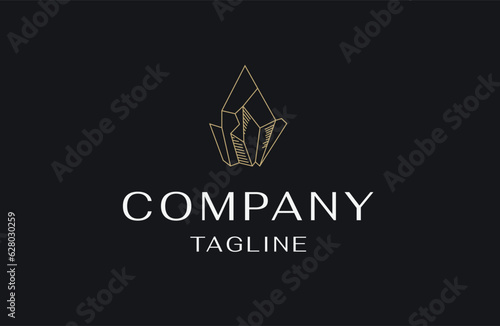 Stone minimalist logo icon design template flat vector