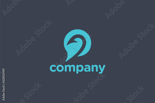 Creative logo design of a hook shaped like a chat bubble - Fishhing hook Logo Design Template