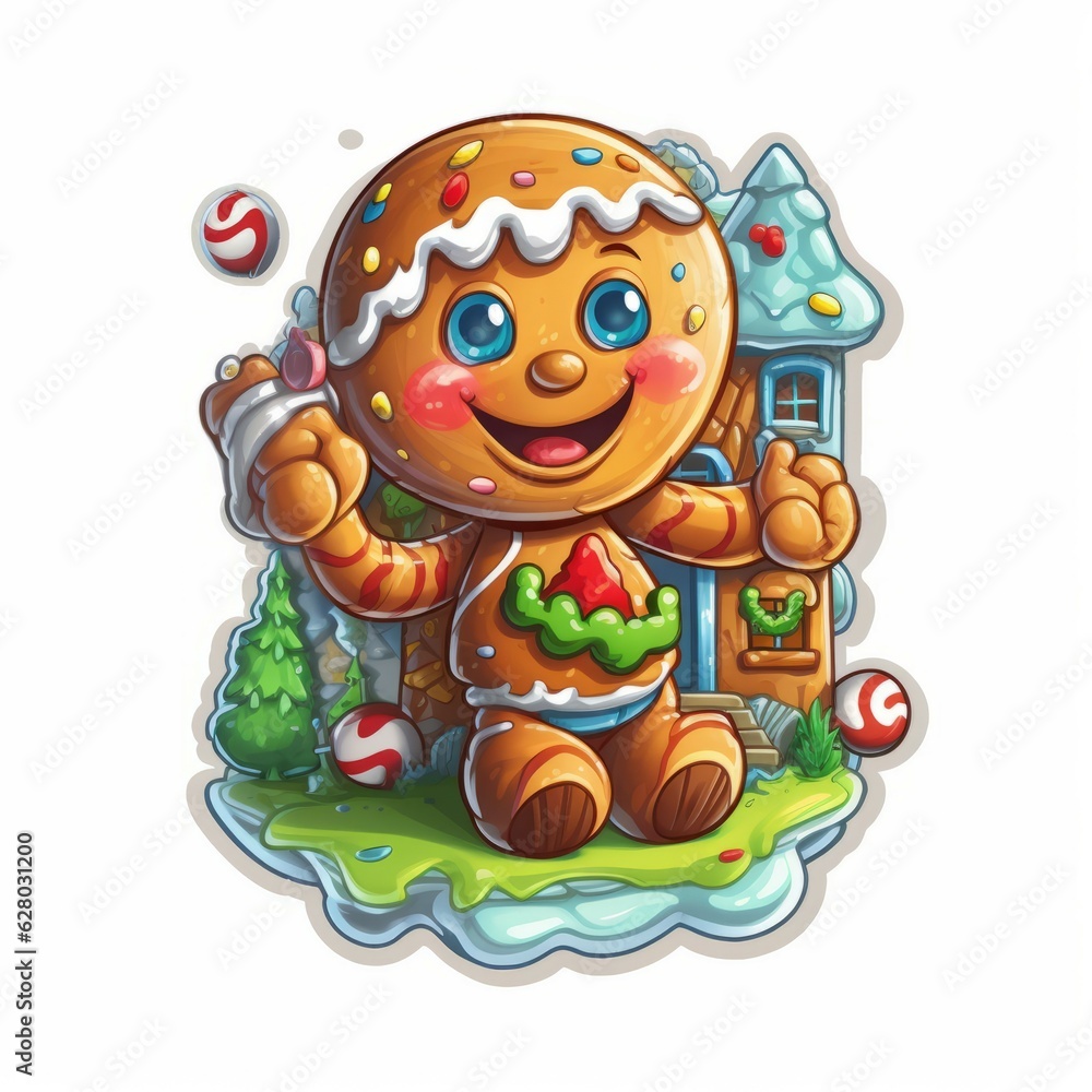 Obraz premium Christmas Themed Character Graphics Element created with Generative AI