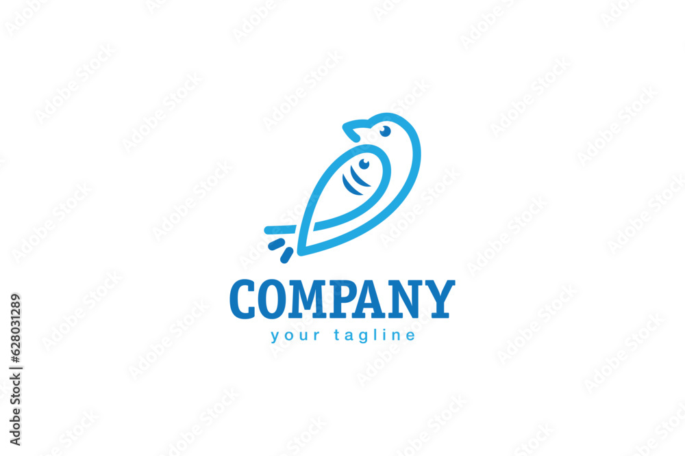Fish and Bird Logo Design - Animal Logo Design Template Fish and Bird Logo Design - Animal Logo Design Template