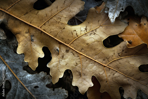 Oak leaf close-up