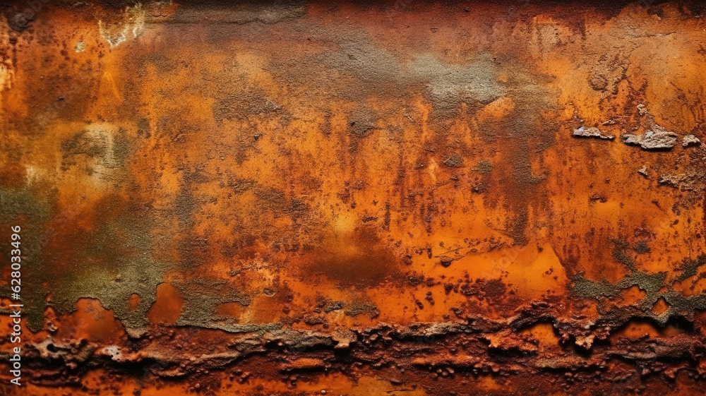 Rust texture. Rusty iron rough surface. Orange brown vintage background. Generative Ai Rust texture. Rusty iron rough surface. Orange brown vintage background. Generative Ai
