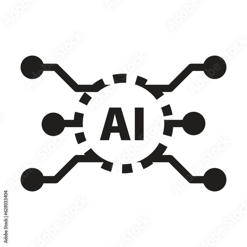 AI, Artificial intelligence icon digital micro chip for computer and technology illustration