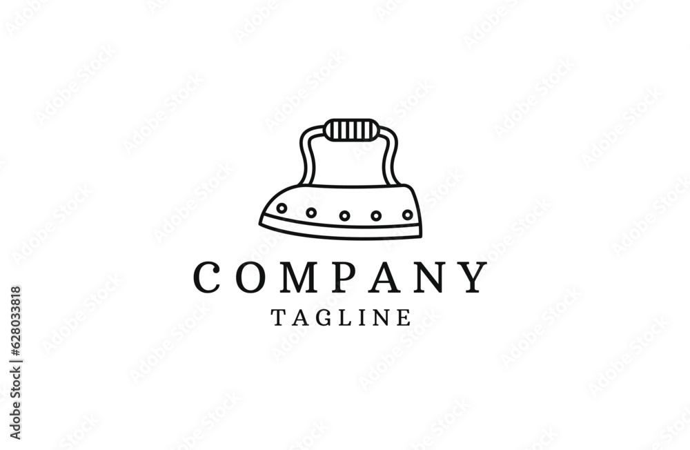Iron clothes logo icon design template flat vector