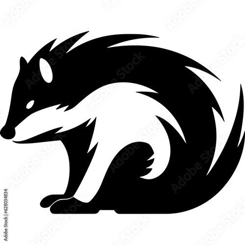 Skunk black silhouette logo svg vector
