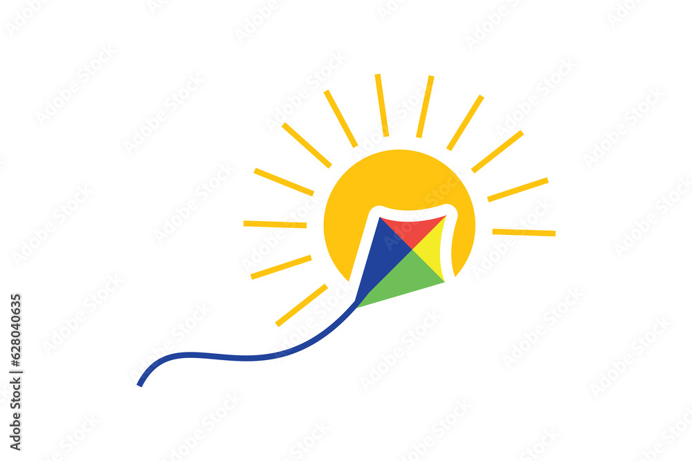 Trendy and Professional sun and kite logo design vector template Trendy and Professional sun and kite logo design vector template