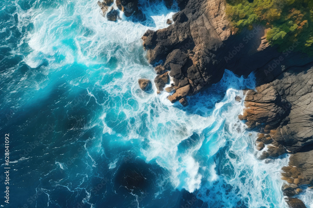 Ocean's Embrace: A Captivating Overhead View
