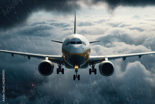 Slika na platnu Roaring Jet Takes Off into the Stormy Horizon