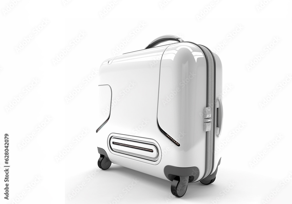 modern suitcase of the future, for travel, on a white background . modern suitcase of the future, for travel, on a white background .