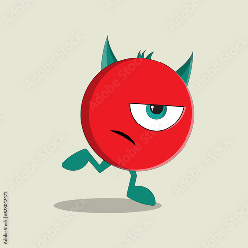 cartoon red devil running