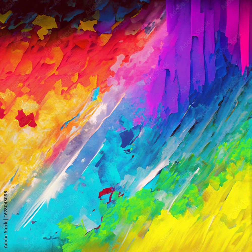 abstract watercolor rainbow background with space to write your text 