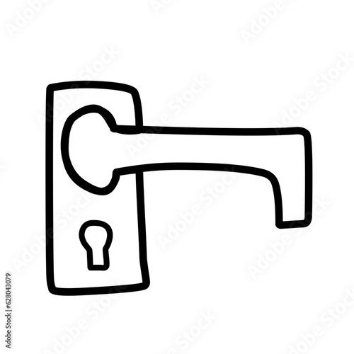 door handle line icon