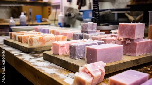 Fragrant soap production process. Generative AI
