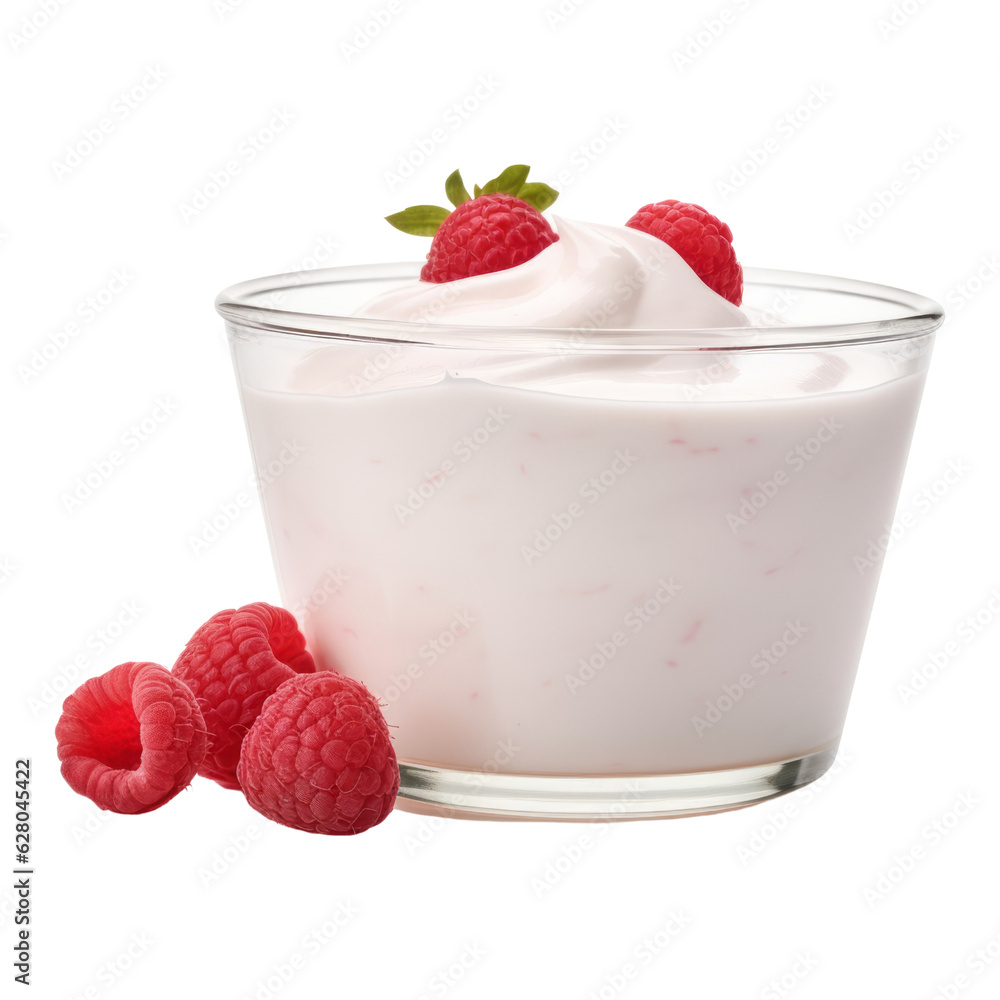 yogurt with berries isolated on transparent background cutout yogurt with berries isolated on transparent background cutout