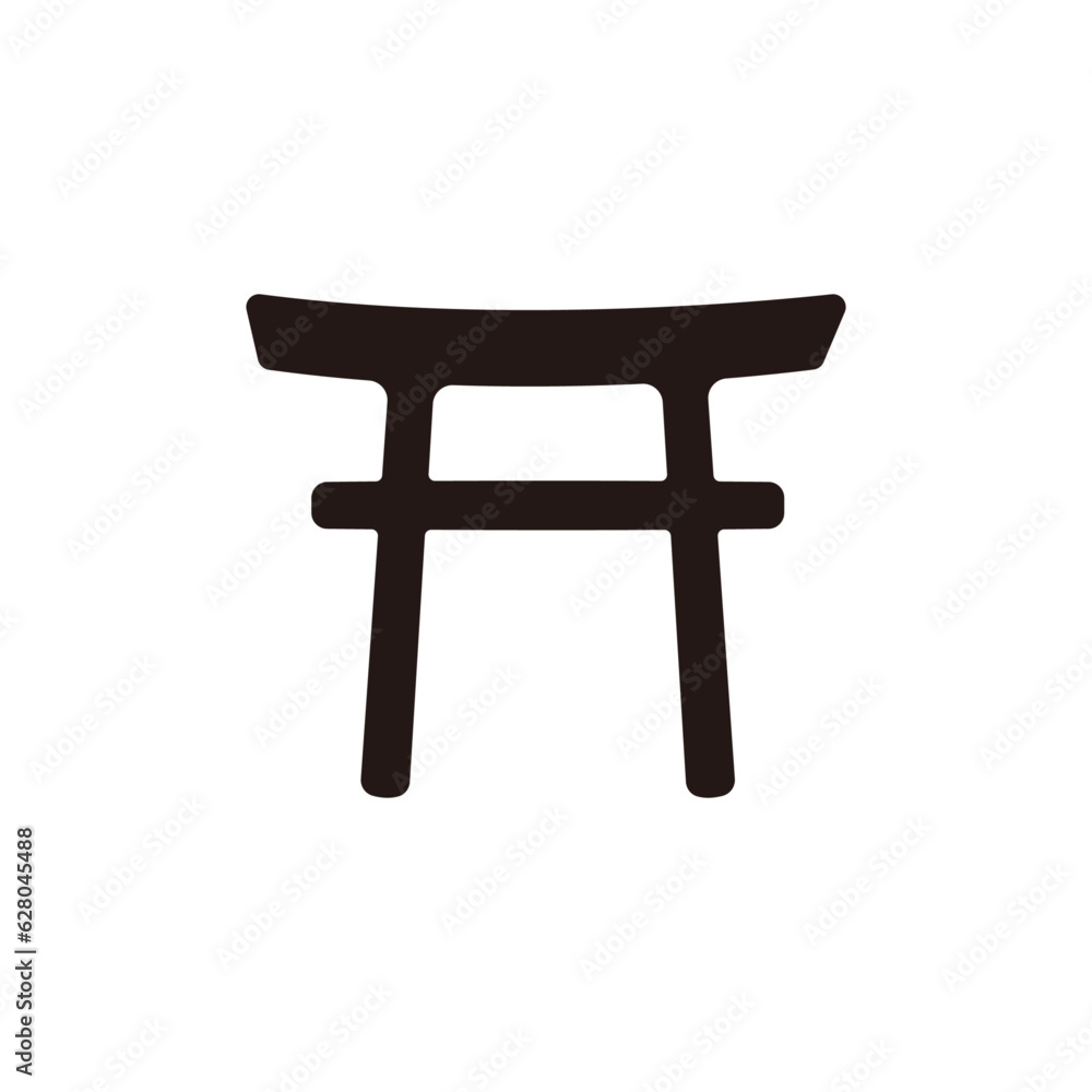 Shinto shrine icon.Flat silhouette version. Shinto shrine icon.Flat silhouette version.